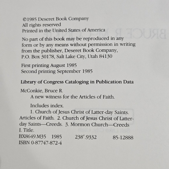 A New Witness for the Articles of Faith Hardcover Bruce R. McConkie's 1985 - Picture 7 of 7
